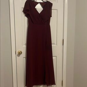 Azazie Keyhole Burgundy Bridesmaid Dress